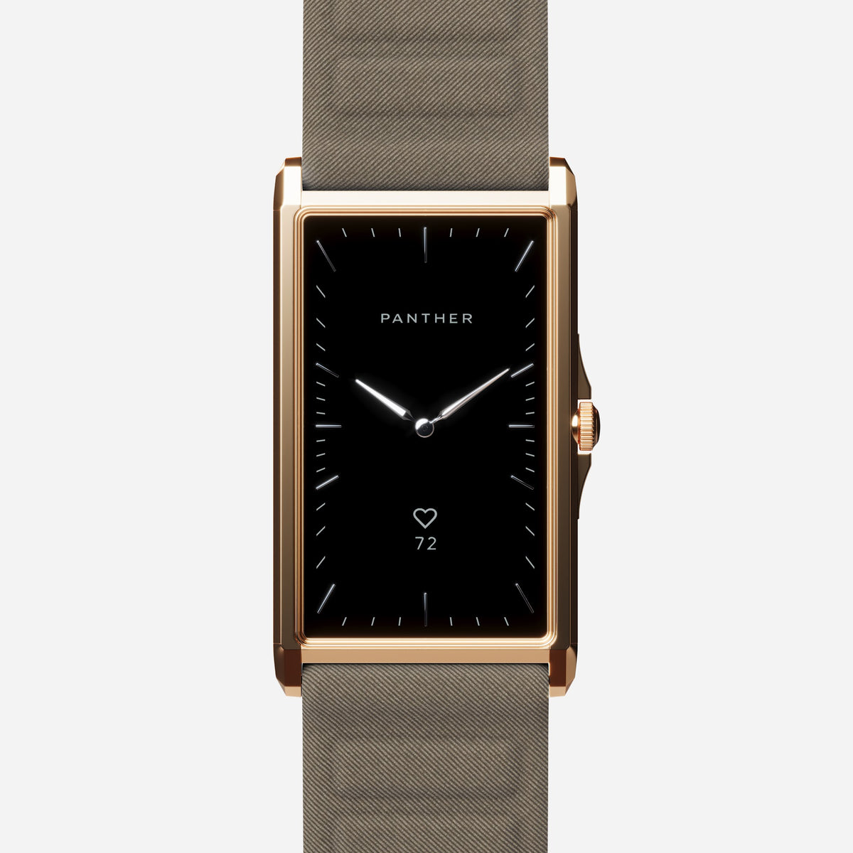 Solstice Large Gold Plated with Dark Taupe Magnetic Fabric band