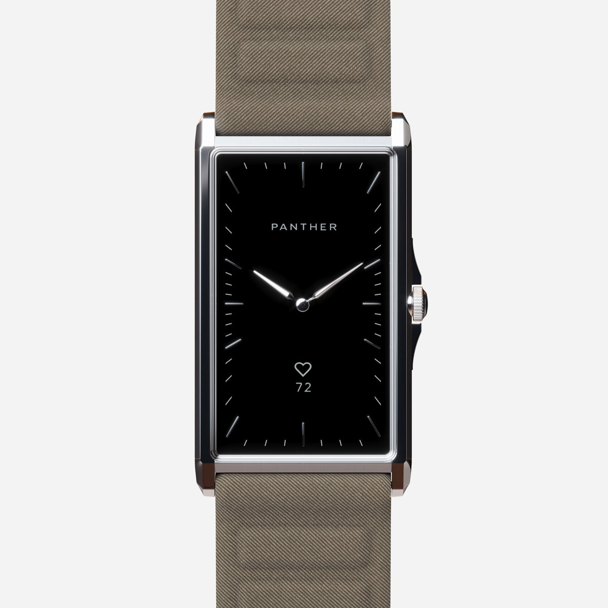 Solstice Large Natural Steel with Dark Taupe Magnetic Fabric band