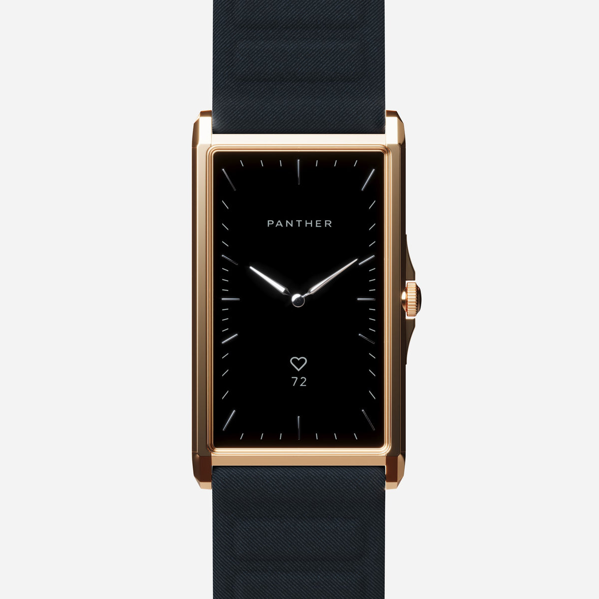 Solstice Large Gold Plated with Charcoal Magnetic Fabric band