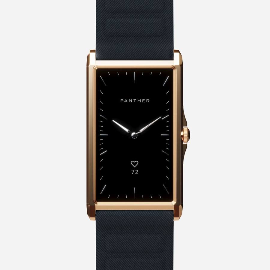 Solstice Gold Plated with Charcoal Magnetic Fabric band
