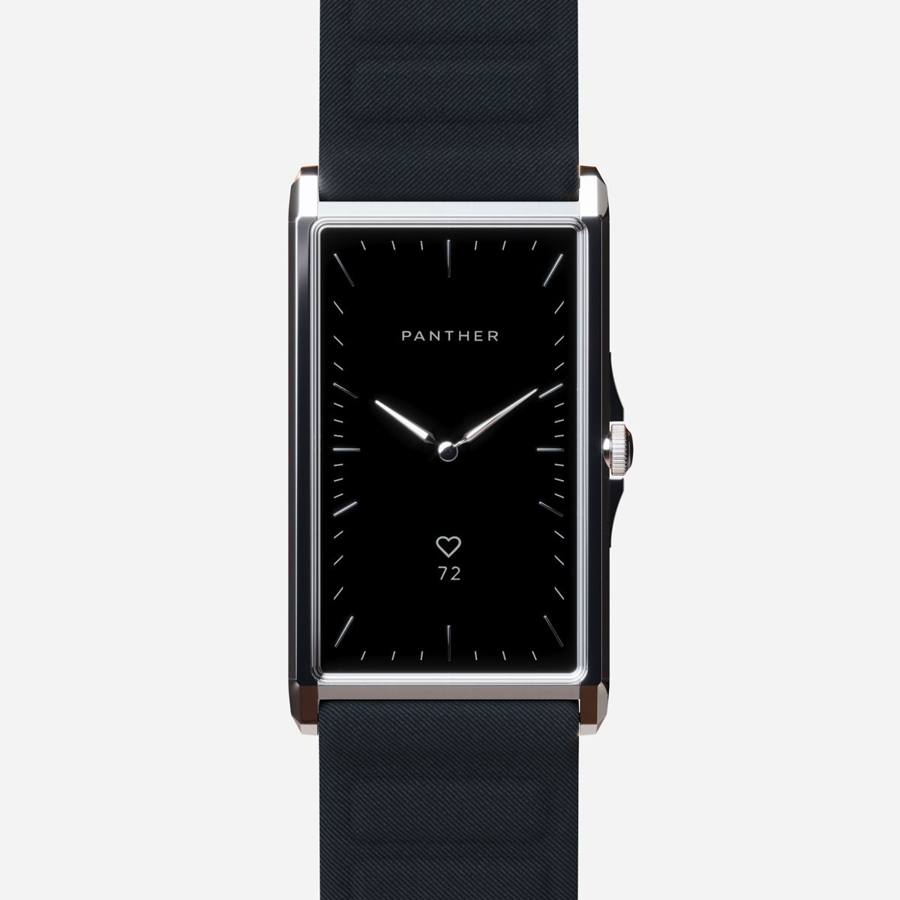 Solstice Natural Steel with Charcoal Magnetic Fabric band