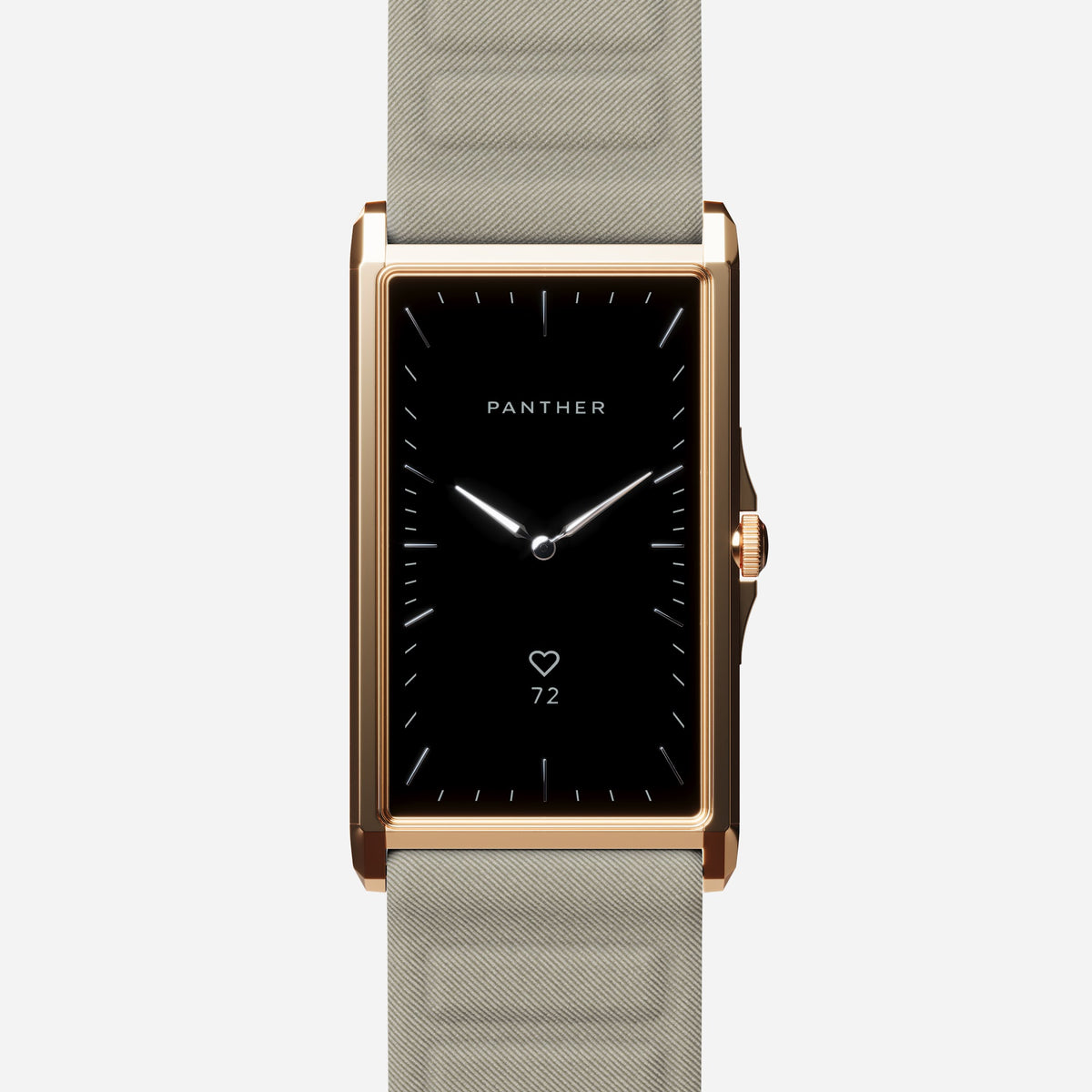 Solstice Large Gold Plated with Light Taupe Magnetic Fabric band