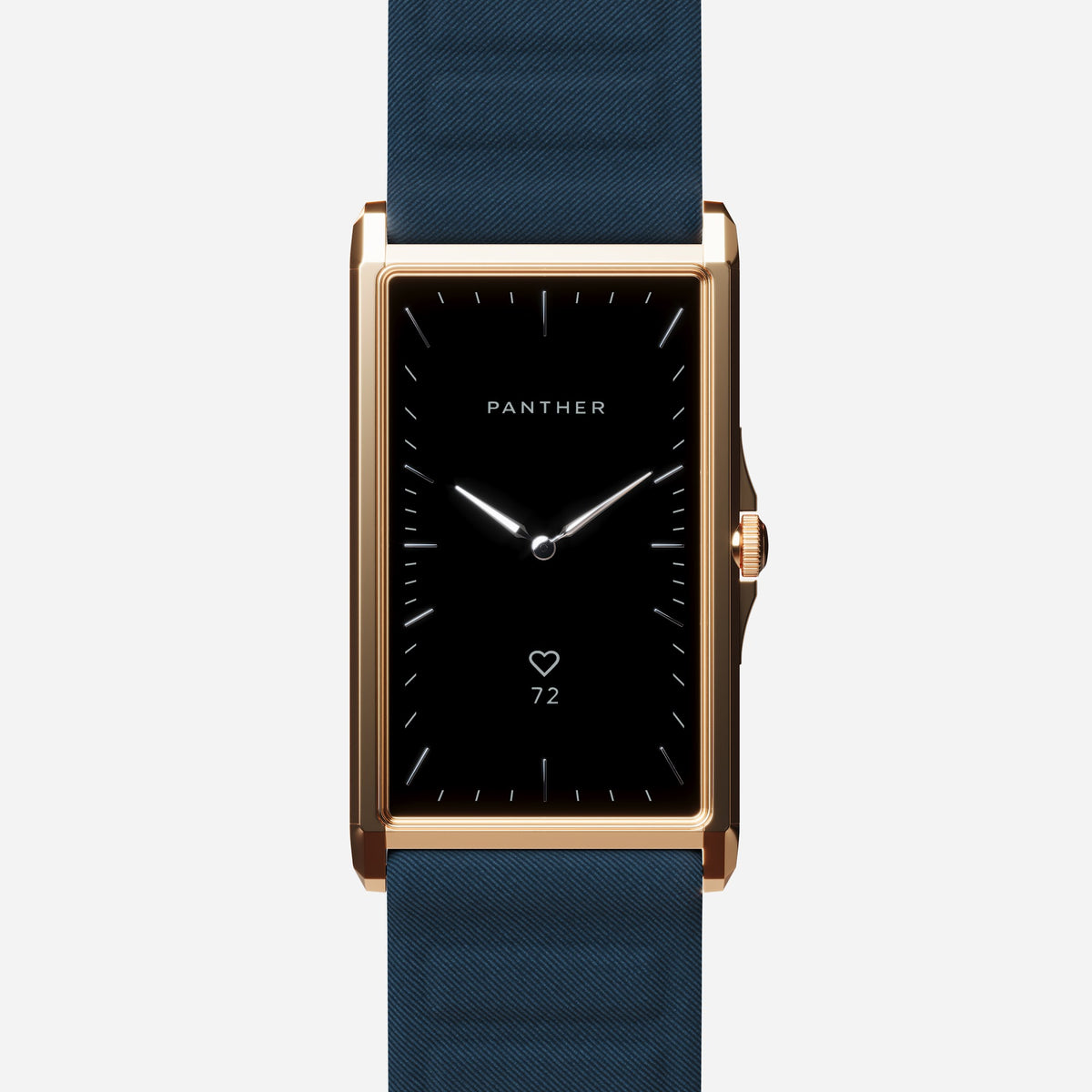 Solstice Large Gold Plated with Ocean Blue Magnetic Fabric band