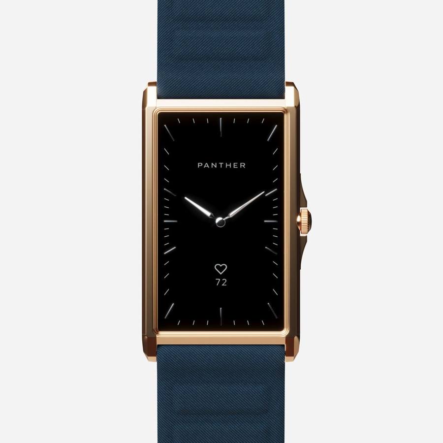 Solstice Gold Plated with Ocean Blue Magnetic Fabric band