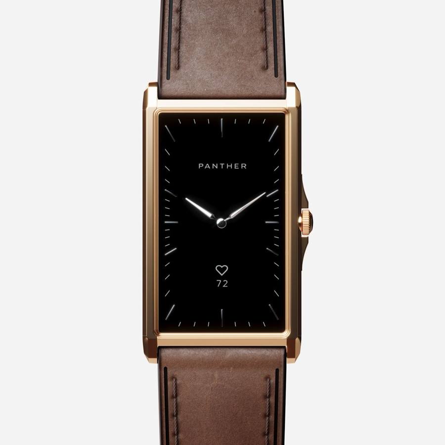 Solstice Gold Plated with Saddle Brown Genuine Leather band