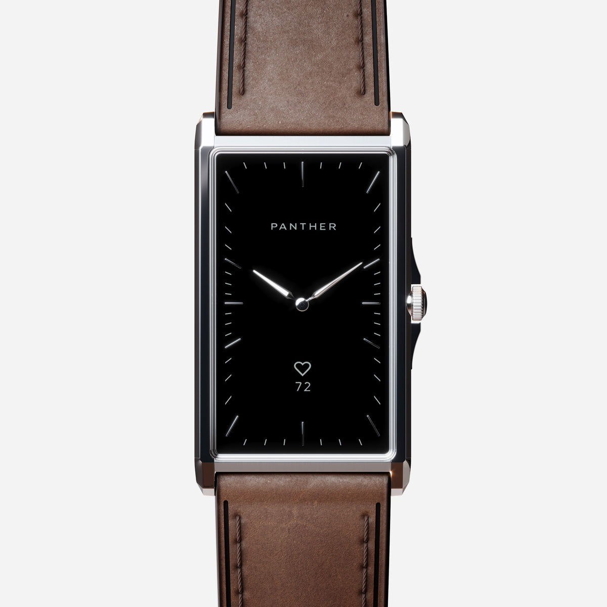 Solstice Large Natural Steel with Saddle Brown Genuine Leather band