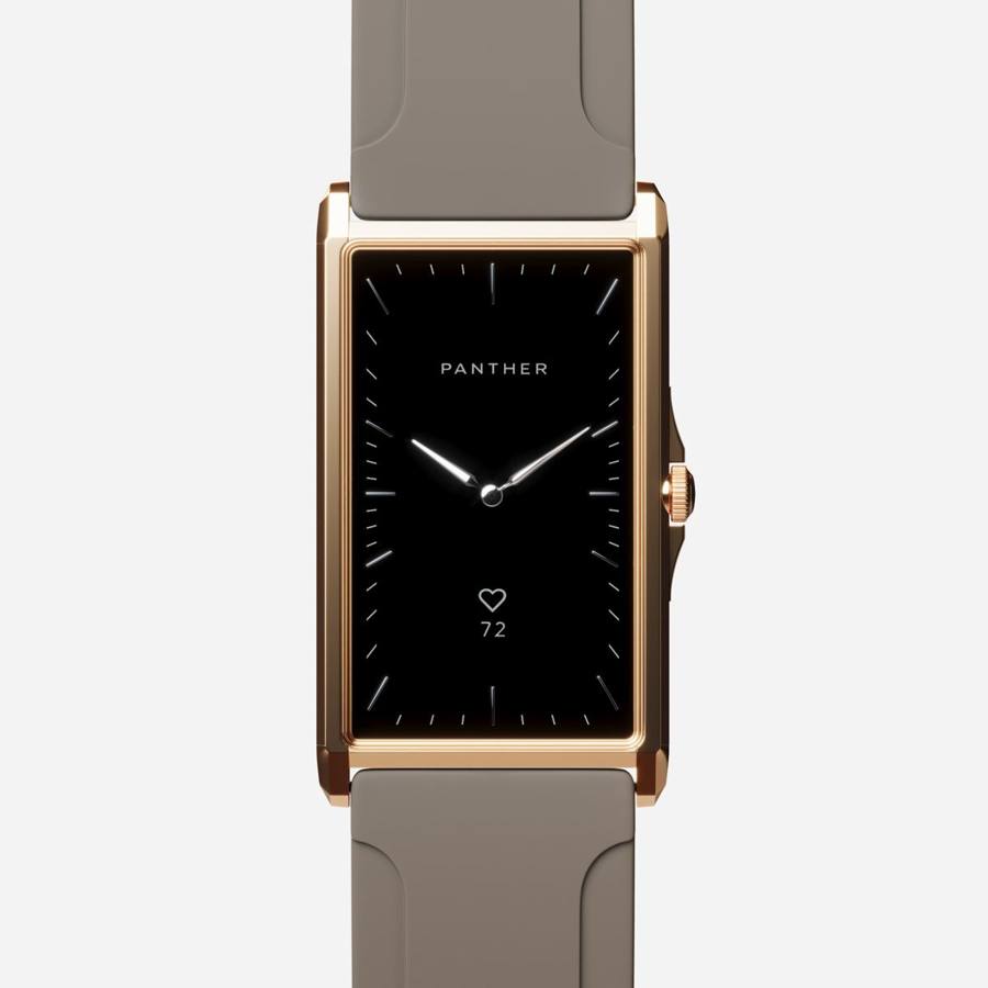 Solstice Gold Plated with Dark Taupe Sculpted Rubber band