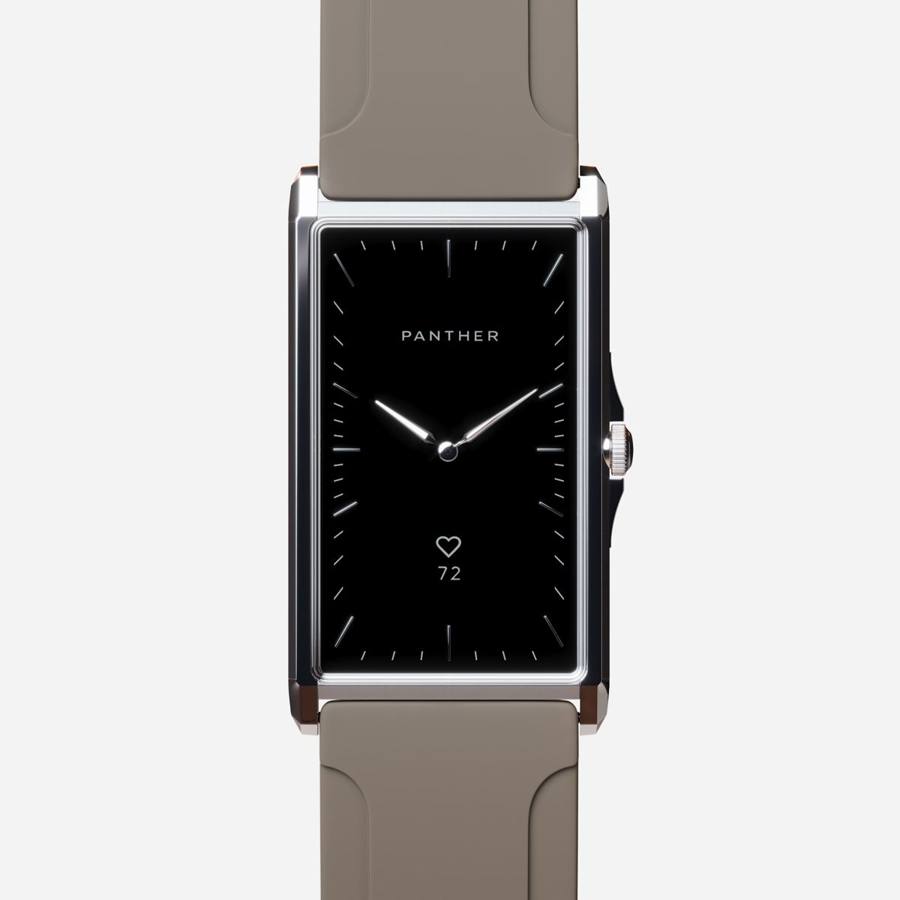 Solstice Natural Steel with Dark Taupe Sculpted Rubber band