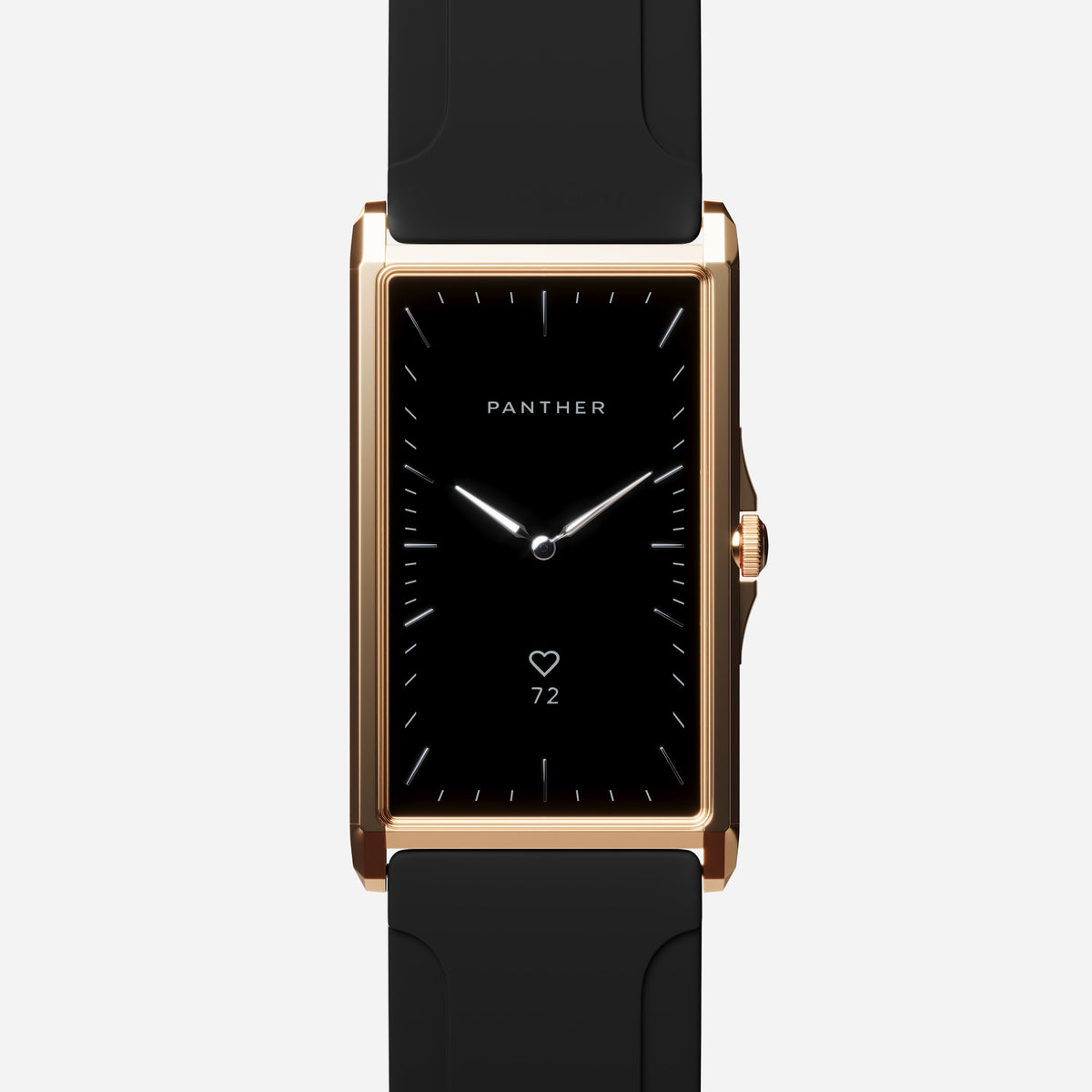 Solstice Large Gold Plated with Onyx Black Sculpted Rubber band